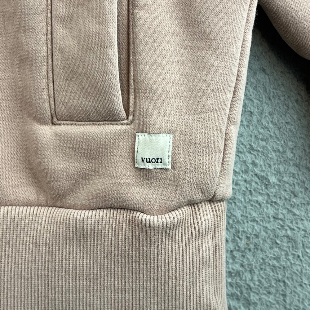 Vuori Restore Full Zip Hoodie Oversize Small Mauve Pink Organic Cotton - Picture 3 of 8